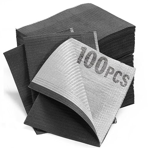 Miniatura 14 de LA MIERE 100P Baberos Dentales Desechables Rosa de 13 x 18 pulgadas - Hoja de Babero para Tatuajes Impermeable de 3 Capas, Cubierta de Bandeja