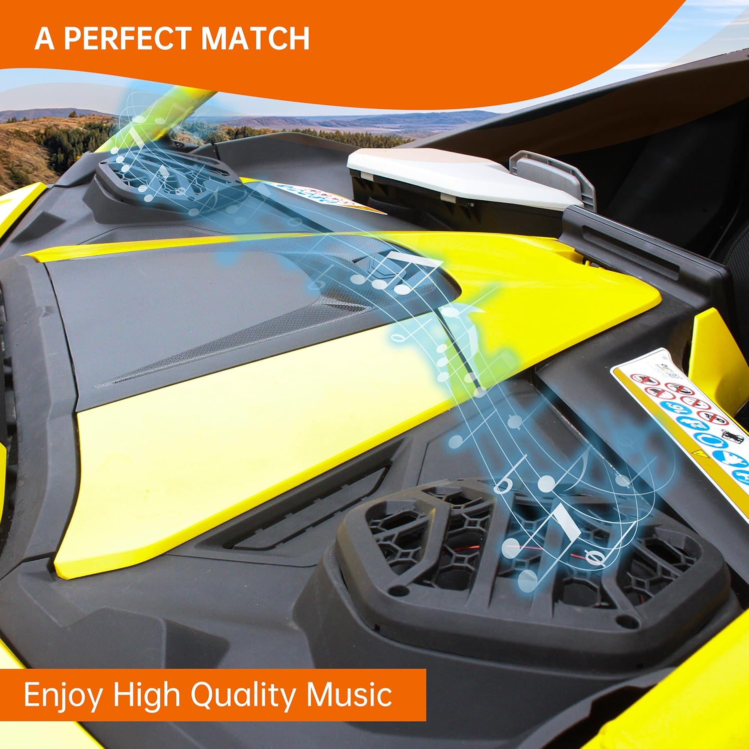 Front Dash Speaker Pods Panels Compatible with 2024+ Can-Am Maverick R X RS Accessories Front Dashboard Stereo System Speaker Enclosures for Can Am Maverick R 2024+ (2PCS, LH+RH)