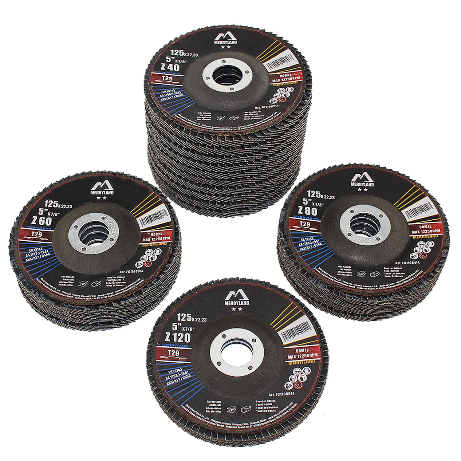 Merryland Flap Discs - 20 Pack 40 Grit -12