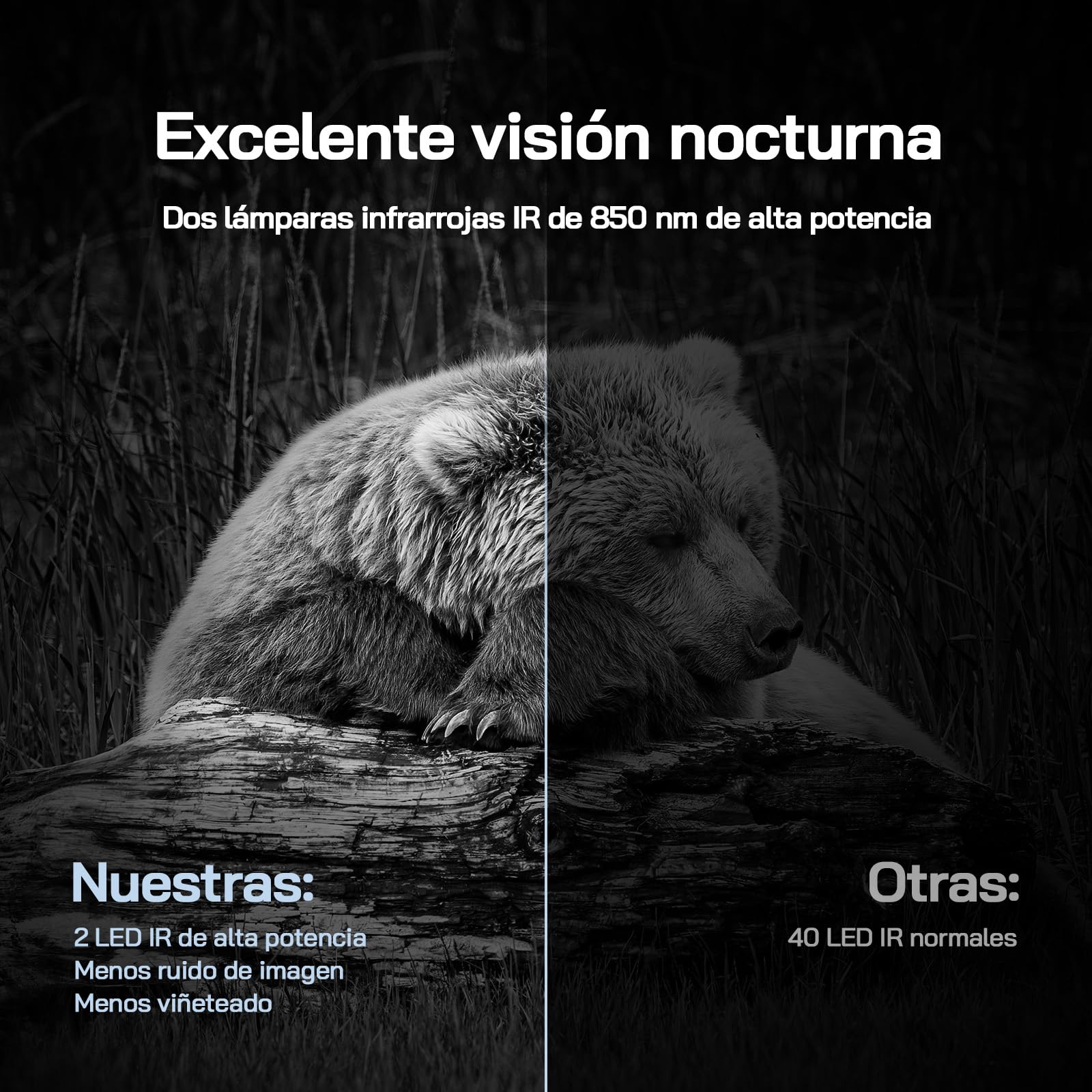 WOLFANG Cámara de Caza, 4K 68MP Solar Wi-Fi Bluetooth Cámara Caza con Visión Nocturna, Envío al Móvil App, Detección 120°, Disparo de 0.1 s, Batería de 5200 mAh, IP66, para Monitoreo de Vida