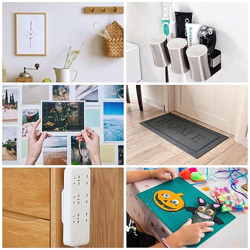 Miniatura 6 de Cinta adhesiva de doble cara resistente, malla de fibra de vidrio de 0.6 pulgadas x 82 pies, cinta adhesiva de doble barra, cinta transparente