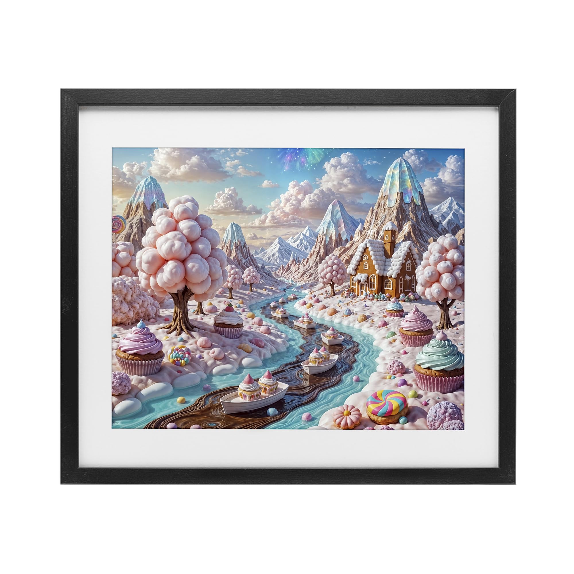 'Dreamlike Candy Land Whimsy'| Framed Print Under Glass