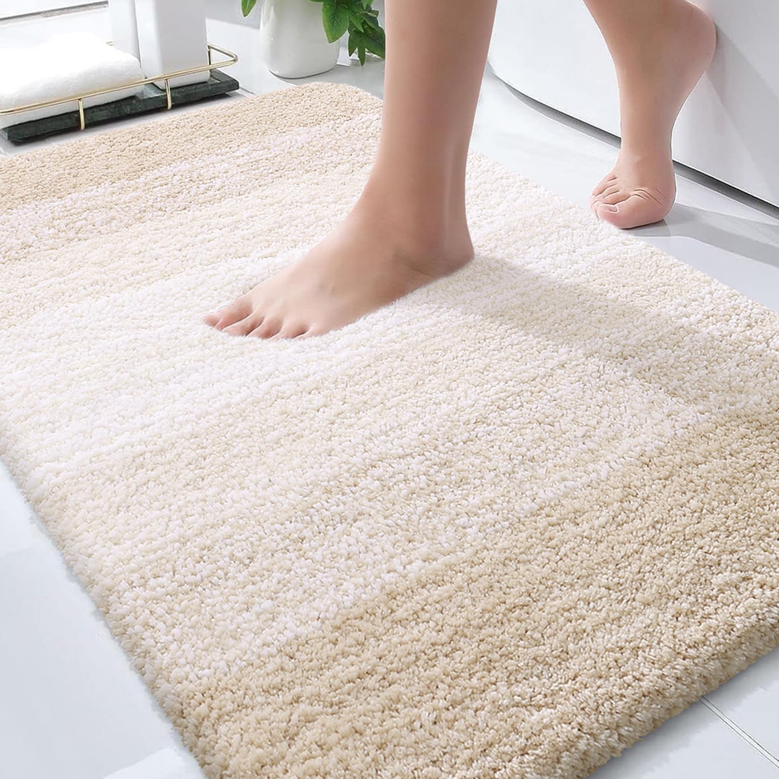OLANLY Bathroom Rugs Mat 36x24, Extra Soft Absorbent Microfiber Bath Rugs, Rubber Backing, Quick Dry, Machine Washable Bath Mats for Bathroom Floor,