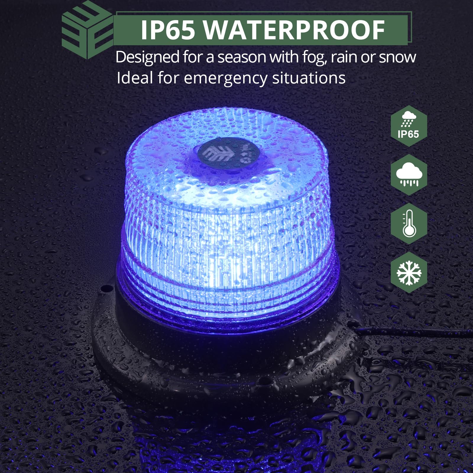 EYPINS Awaryjne światło stroboskopowe LED do samochodu, 40 diod LED o wysokiej intensywności, 7 trybów, mocowanie magnetyczne, 12/24 V, 30 000 godzin, wodoodporna lampa ostrzegawcza do pojazdów