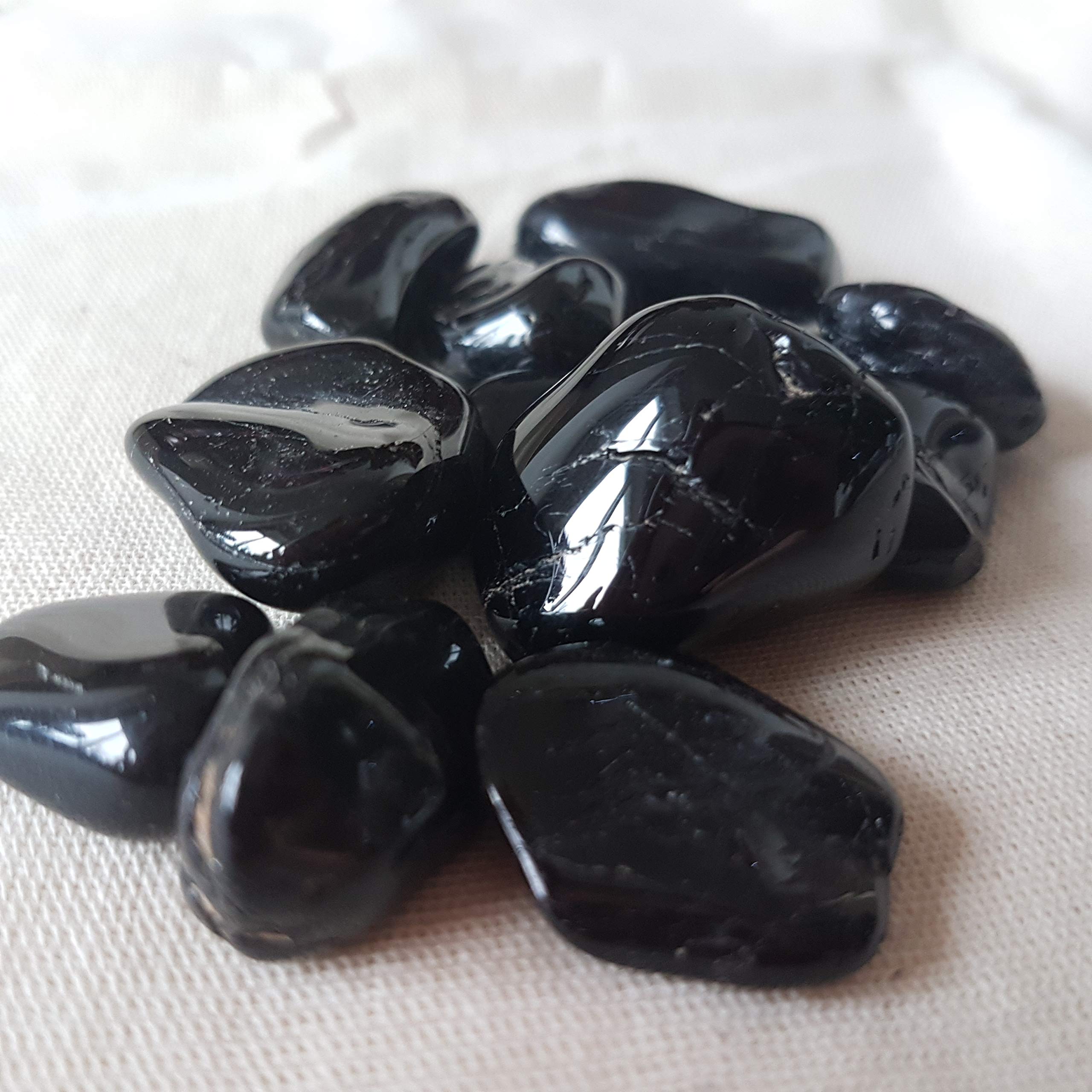 Black Tourmaline Crystal Tumblestone Medium 2-3cm Gemstone for Protection, Confidence and Focus. Excellent for Meditation, Alternative therapies, Reiki, Altar Accessories and More