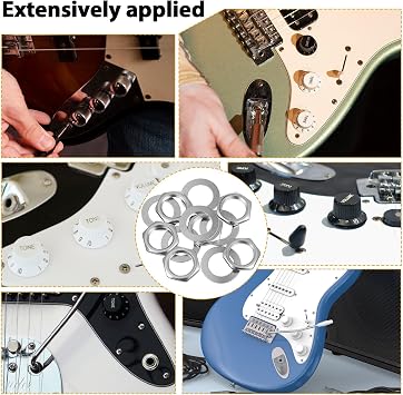 6 Set Jack Socket Nut with Washer, Guitar Input Output Jack Socket Nut and Washers US Thread 3/8