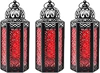 Vista 116 de VELA LANTERNS Farol portavelas decorativo, marroquí, gótico, morado, de 10.5 pulgadas, para mesa o colgar, decoración de Ramadán, decoración