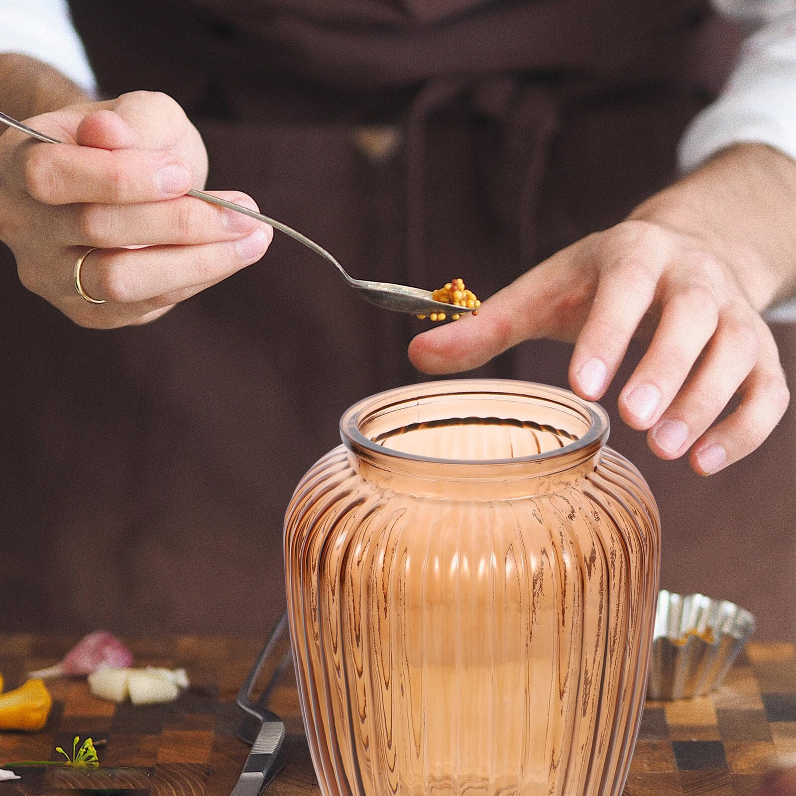 Toyvian Barattolo Ermetico di Vetro per Conservazione di Cereali Frutta Secca e Snack Contenitore Trasparente con Coperchio per Mantenere Freschi Cibi e Ingredienti in Cucina