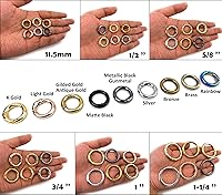 Vista 3 de 10 piezas de clips de mosquetón redondos con resorte, anillos en O, cierres de gatillo, hebillas de presión para llavero, costura, fabricación