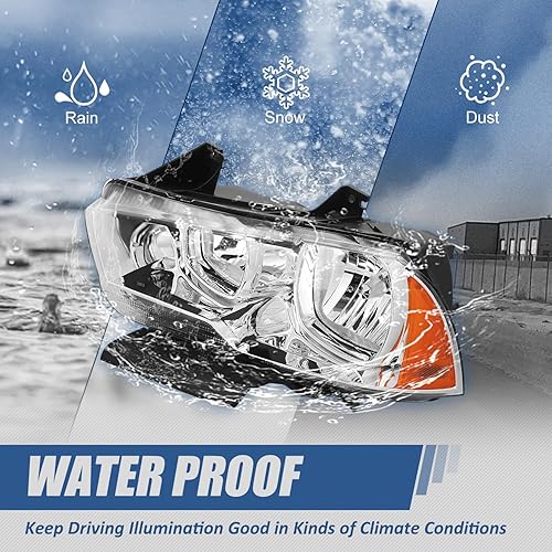 Miniatura 6 de Auto Dynasty Modelo halógeno conjunto de faros delanteros de estilo de fábrica compatible con Dodge Charger 11-14, lado del conductor y del