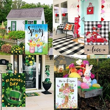 Seasonal Garden Flag Set of 20 - Double Sided 12 x 18 Inch Small Yard Flags
