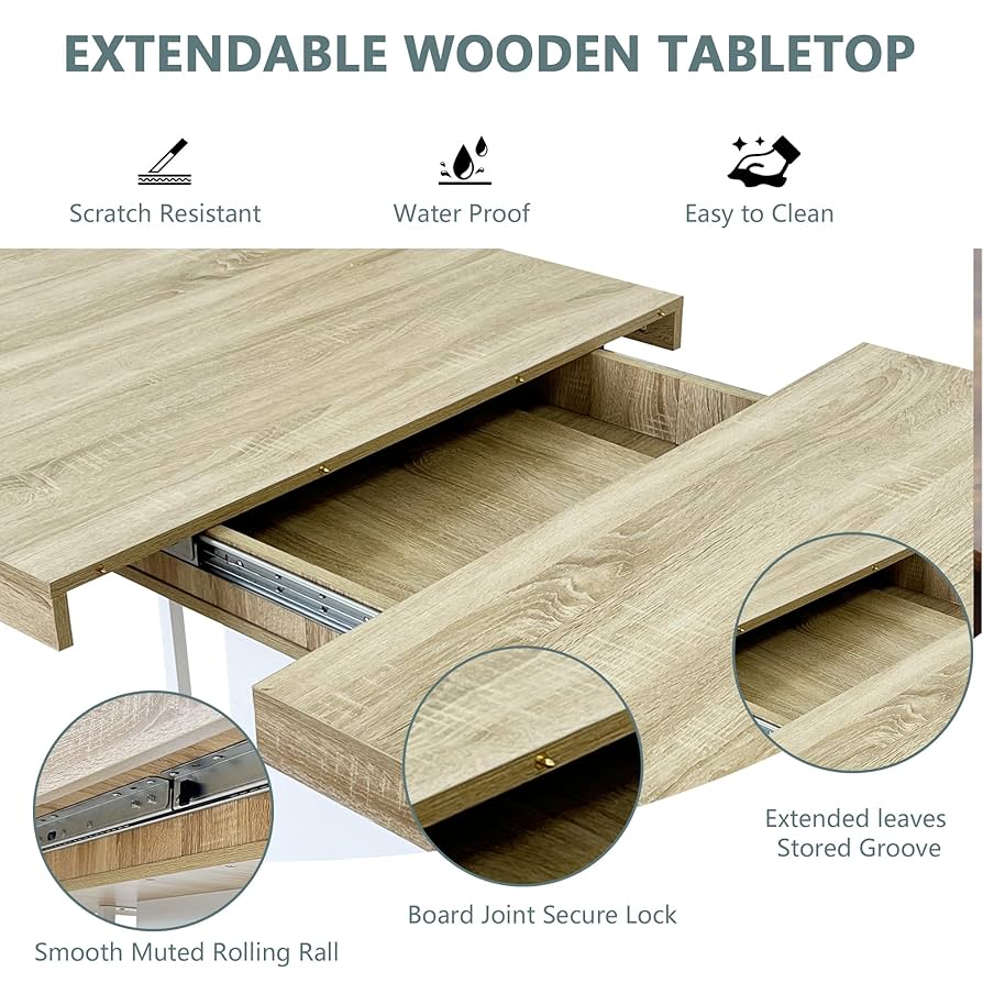 【新品】WHAT WE WANT WWW_EXTENSIONTABLE Amazon.com - Gnrolaz 9-Piece Extendable Dining Table Set, 63
