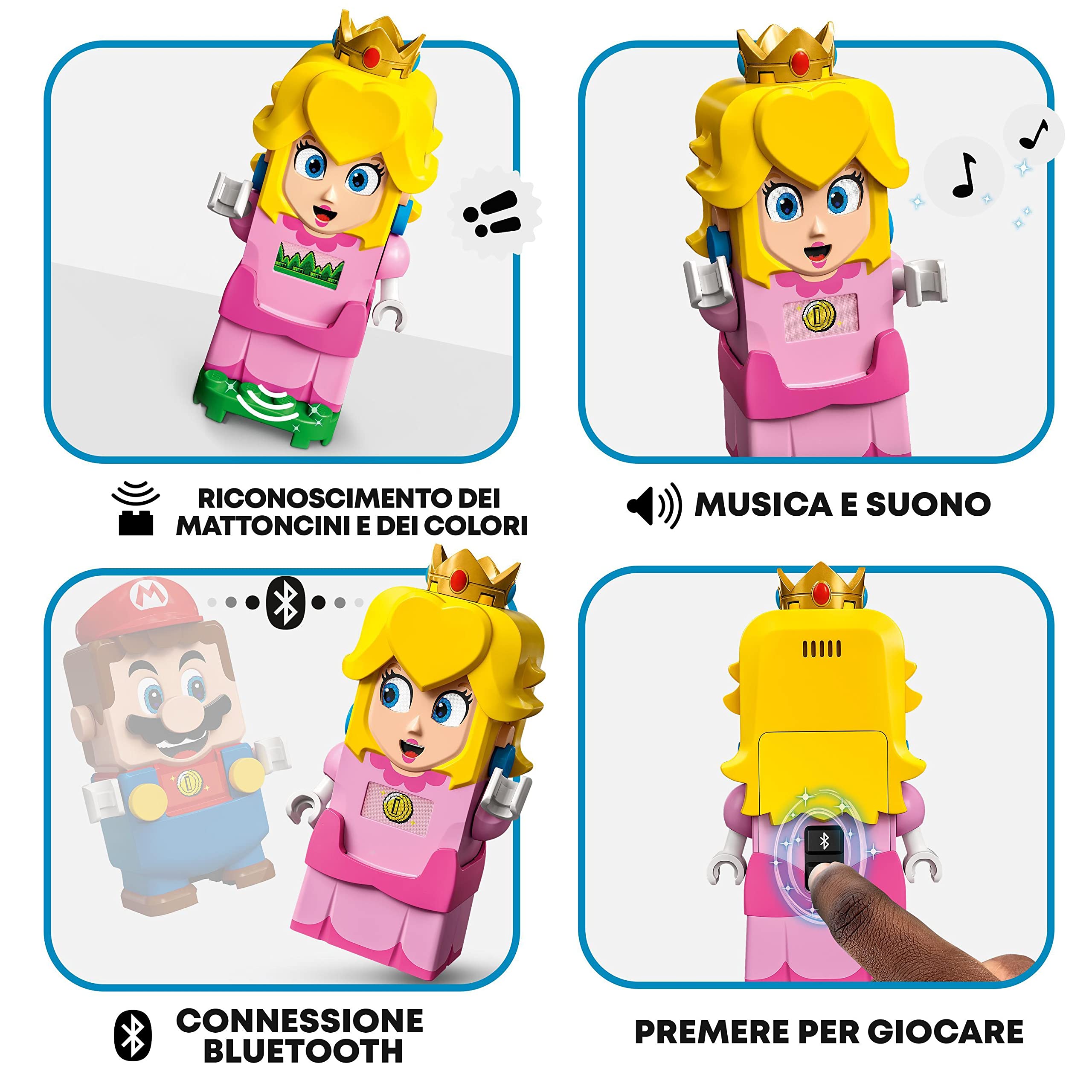 LEGO Super Mario Starter Pack Avventure di Peach, Gioco per Bambini, Bambine, Ragazzi e Ragazze, Set da Costruire con Personaggio Interattivo della Principessa, Toad Giallo e Lemmy, Idea Regalo 71403