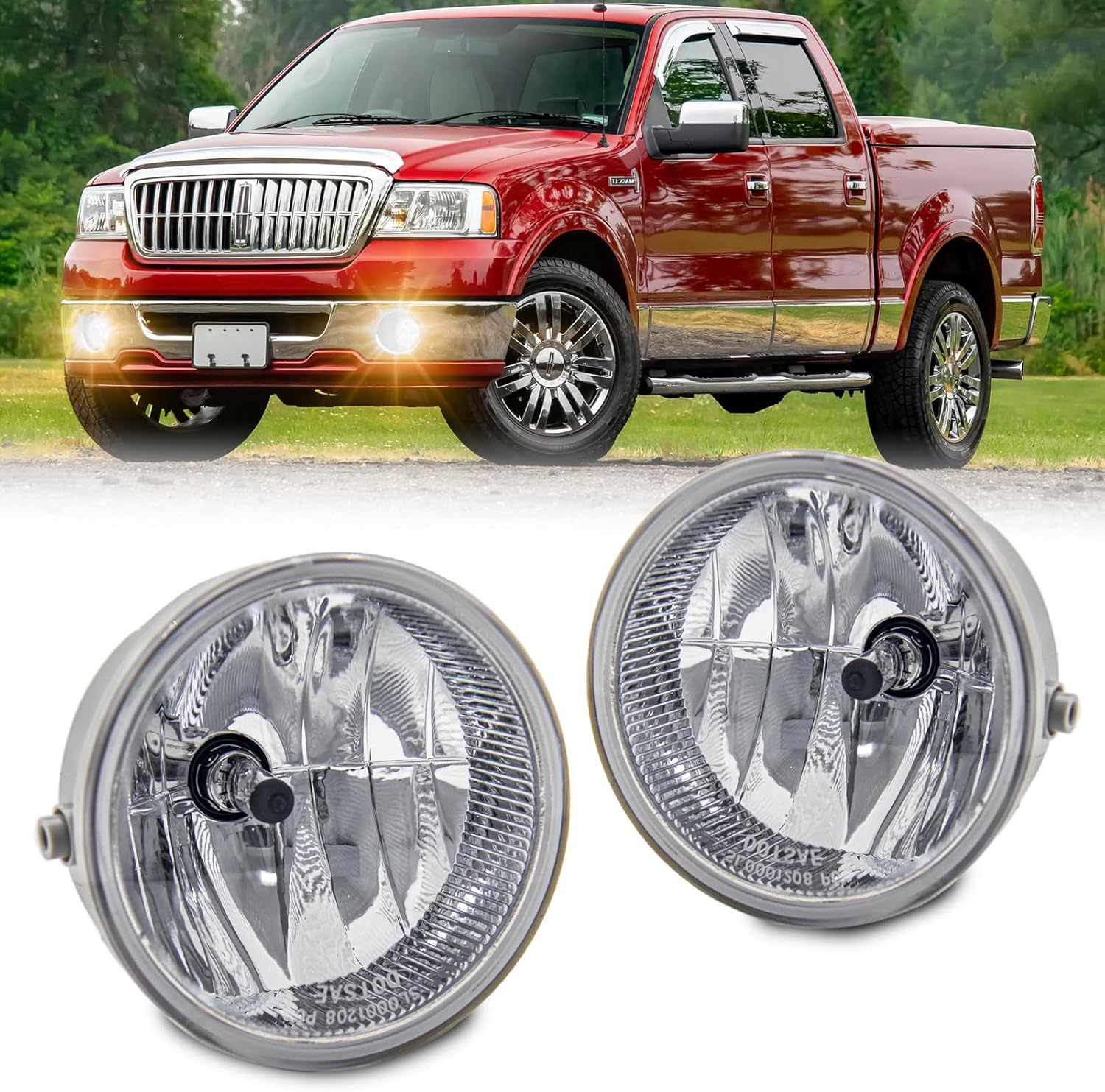 Fog Lights Assembly Replacement For Ford F-150 2006-2014/ Ford Ranger 2008-2011/ Ford Expedition 2008-2011/ Lincoln Mark LT Base 2006-2008 With H10 12V 42W Halogen Bulbs 1 pair(Clear Lens)