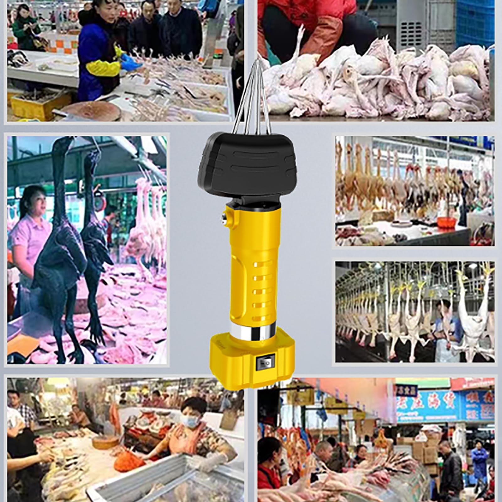 Máquina eléctrica para desplumar aves de corral, cabezal cónico ajustable, impermeable, 4 ejes, depilación para pollos, patos, gansos y pavos