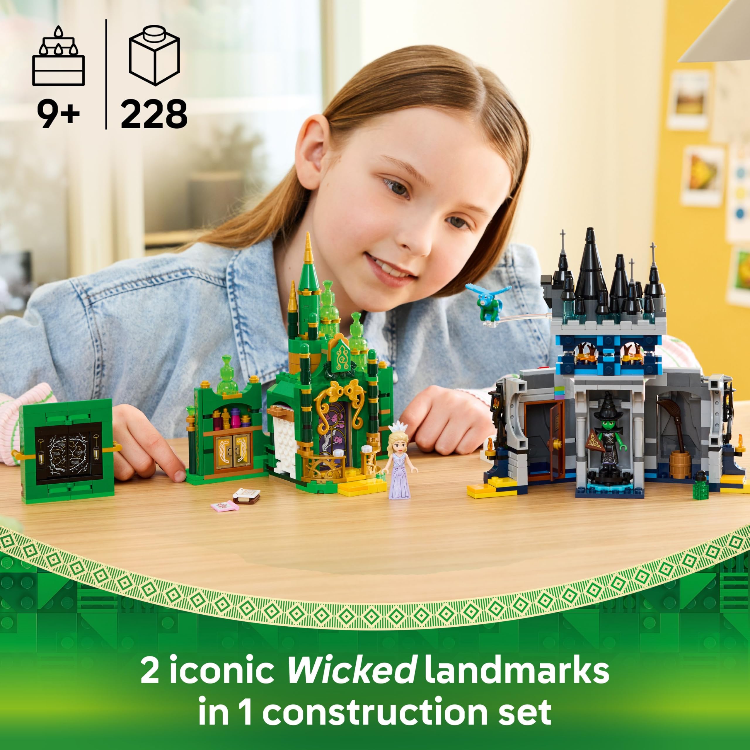 LEGO Wicked Emerald City & Kiamo Ko Castle Toy, Play & Display Model, incl. Elphaba & Glinda Mini Dolls - Image 2