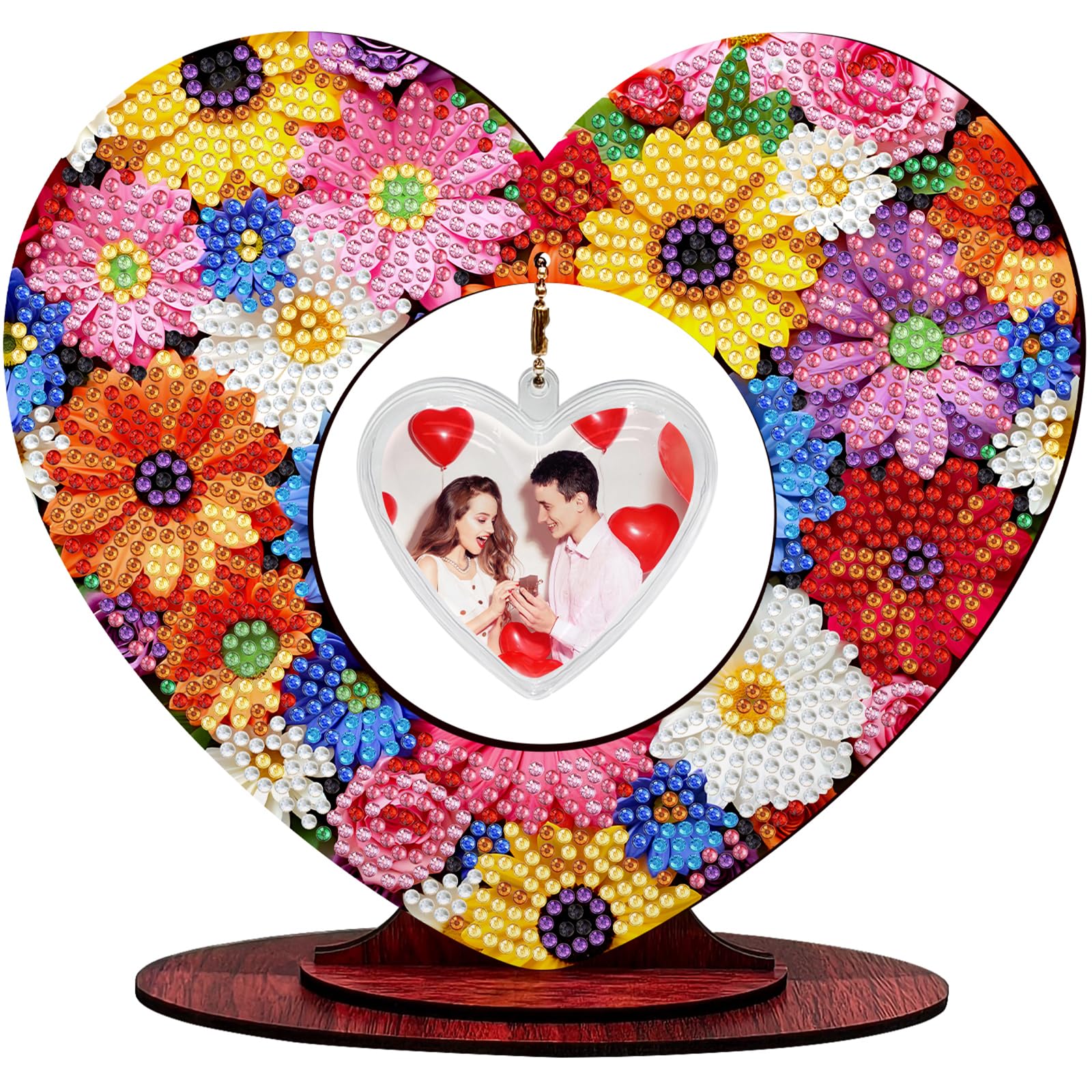 5D Diamond Art Kits for Adults, DIY Tabletop Ornament with Special Shaped Rhinestone, Diamond Dot Desktop Decor, Stand Up Gem Painting Fun Craft Gift for Beginners(Flowers)