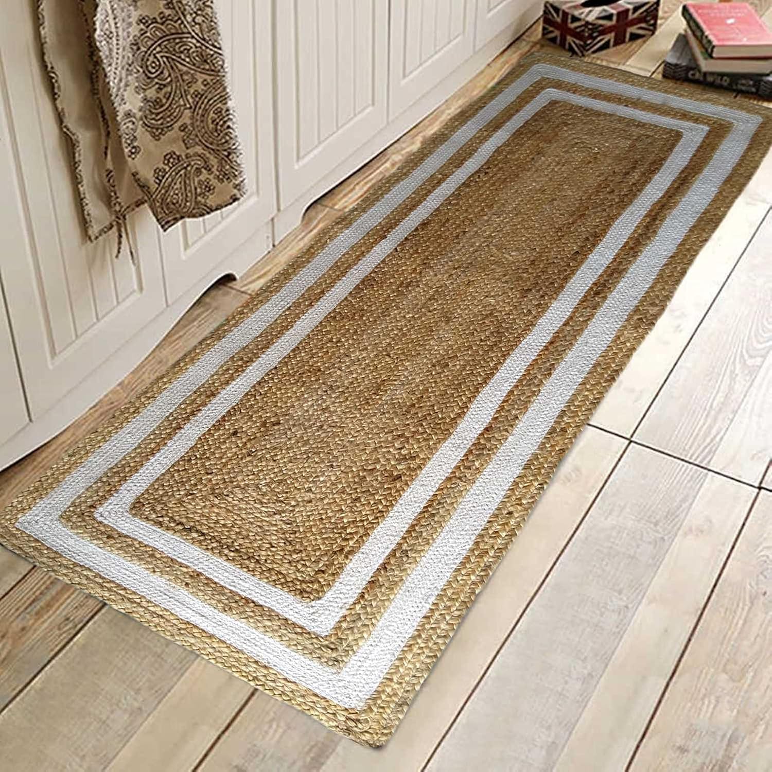 TRENDOZE Natural Jute Rug Carpet – Reversible & Handwoven Mat for Bedroom, Living Room, Kitchen, Office & Hallway – Eco-Friendly, Durable & Rustic Floor Décor (Jute Design, 2x3 feet)-image-12