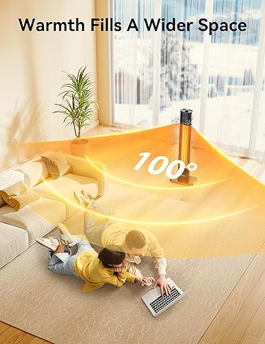 Miniatura 5 de VAGKRI Calentador eléctrico para patio al aire libre, tubo de carbono doble de 1500 W, calentador infrarrojo de 36 pulgadas, protección contra