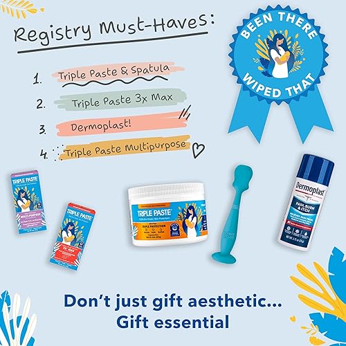 Miniatura 4 de Triple Paste Paquete de crema y espátula para sarpullido de pañales 8 onzas de óxido de zinc y crema para pañales calma y previene la erupción del