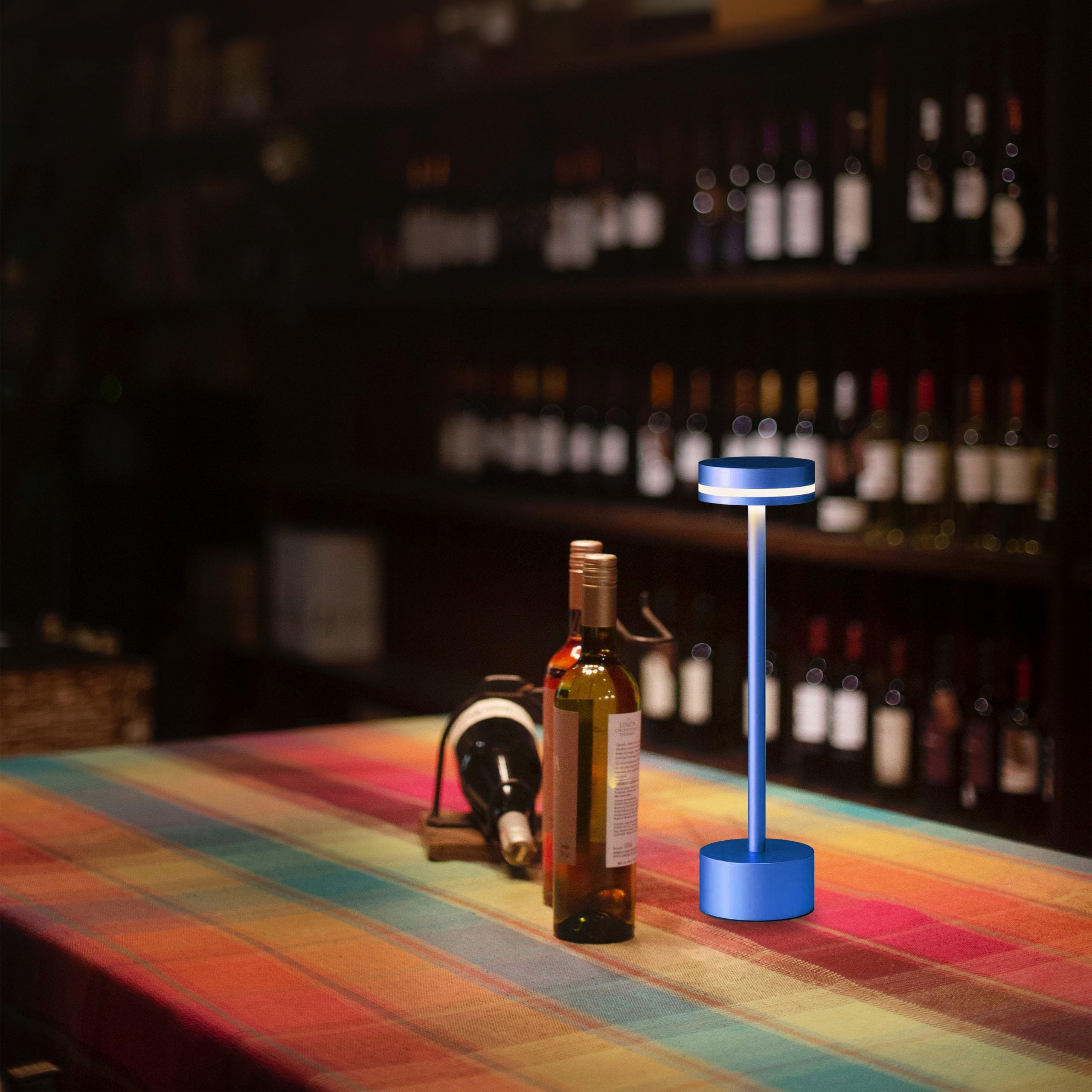Lámpara de noche ligera y portátil, recargable, regulable al tacto, lámpara de mesa inalámbrica para uso versátil en el hogar, dormitorio, hotel, restaurante, bar, al aire libre, 1 paquete 5