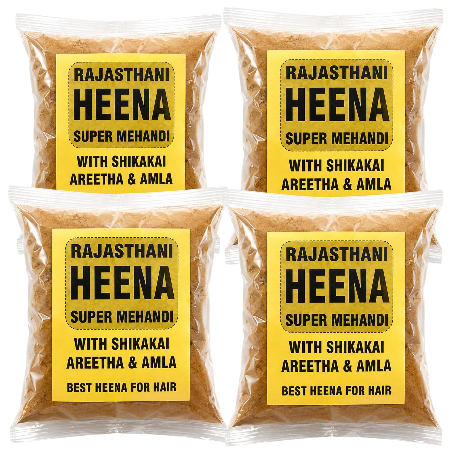 Rajasthani Pure Mehandi Powder with Amla Reetha Shikakai | Natural Herbal Henna for Hair Colour & Decorative Hand Mehndi | Hair Conditioning and Nourishing Herbal Beauty Powder | 500gm - Pack of 4-image-18