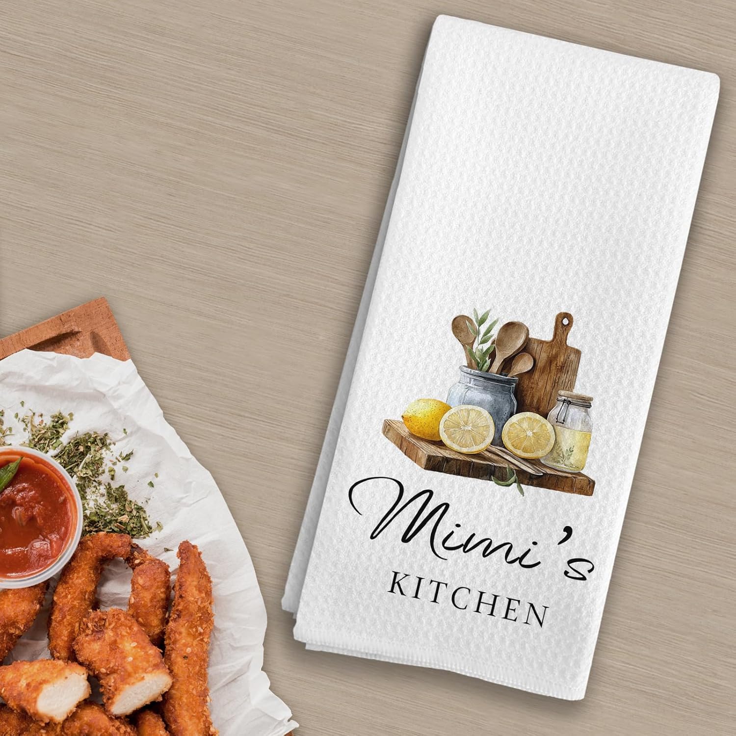 Mimi Gifts Kitchen Towels, Mimi's Kitchen Decorative Towel, Best Grandma Mother's Day Birthday Gifts from Grandkids Grandson Granddaughter Hand Dish Tea Towels, 16X24In - Image 3