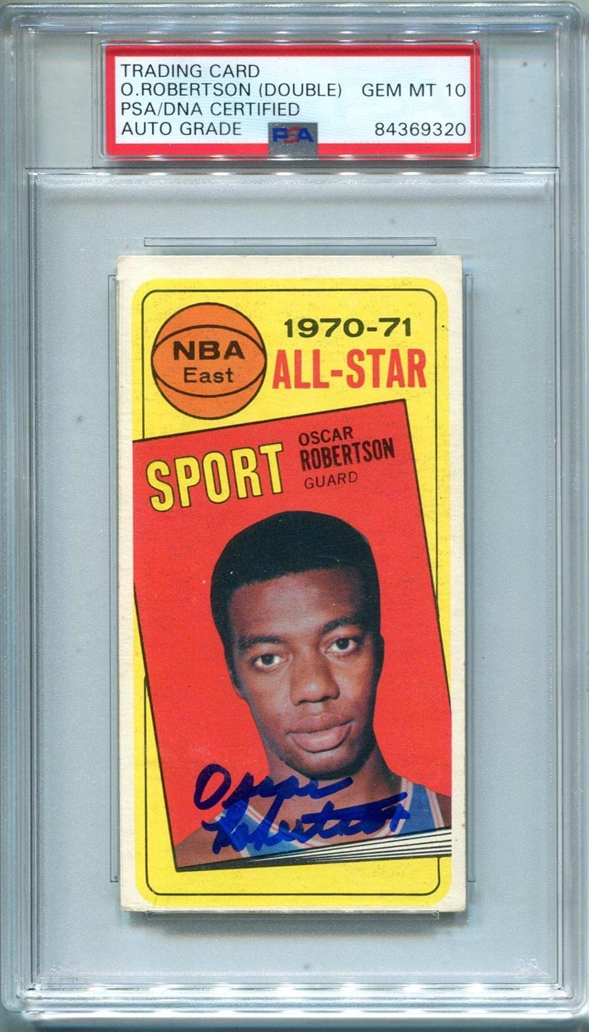 Oscar Robertson 197071 Topps Card 114 PSA Auto Gem MT 10