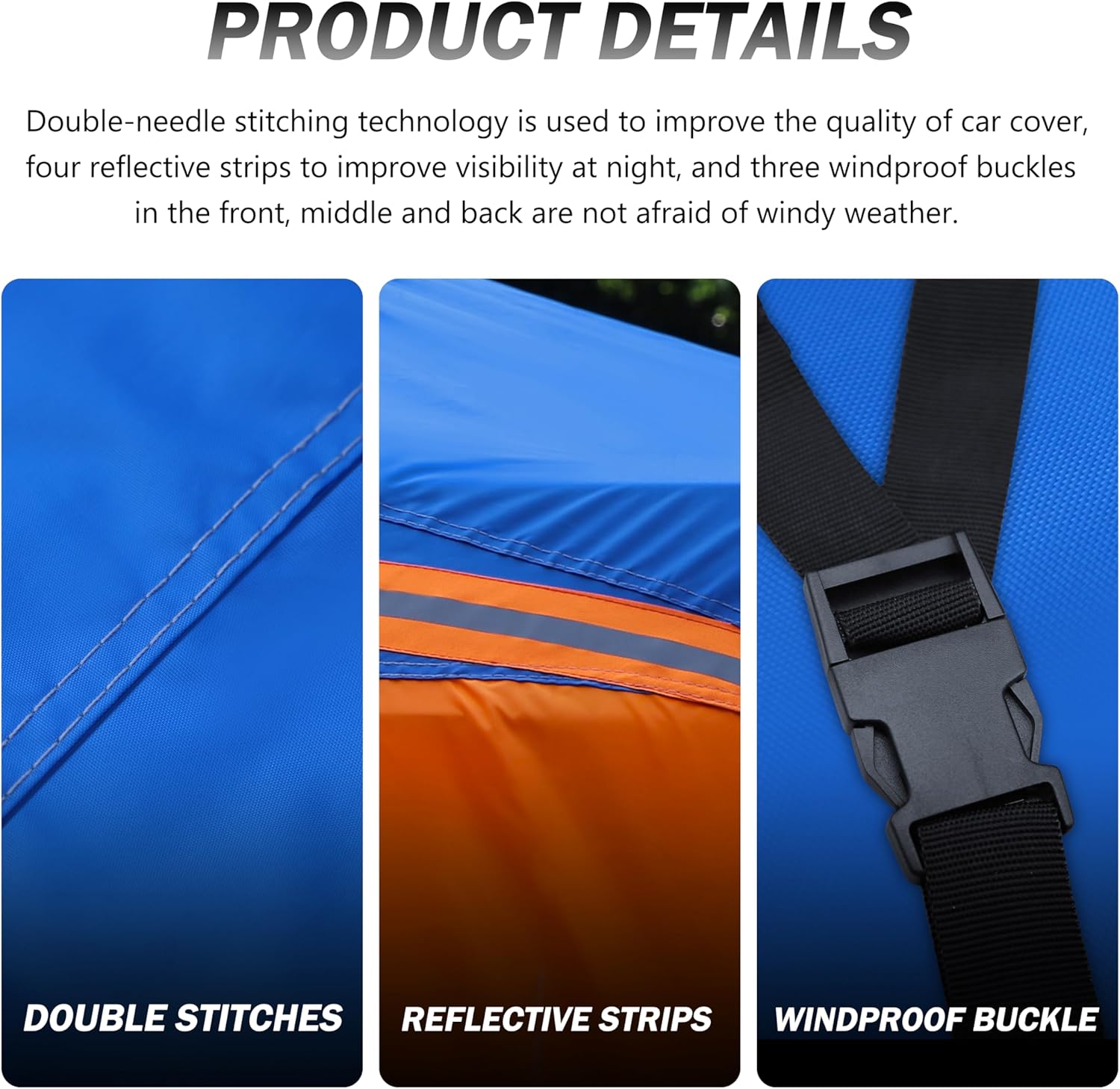 Heavy Duty Outdoor Car Cover Windproof All Weather Waterproof Sun Rain UV Dust Snow Protection Outdoor,Fit Toyota,Camry,Tesla Model 3,Honda Accord,Nissan Altima,Kia K5 etc.Size A4