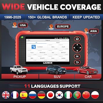 LAUNCH OBD2 Scanner CRP123I V2.0, 2026 Lifetime Update Scan Tool,Muilti System with 7 Resets Oil/SAS Calibration/Brake/BMS/D.P.F/ABS Bleeding/Throttle Reset, Auto Vin, Battery Test,FCA SGW