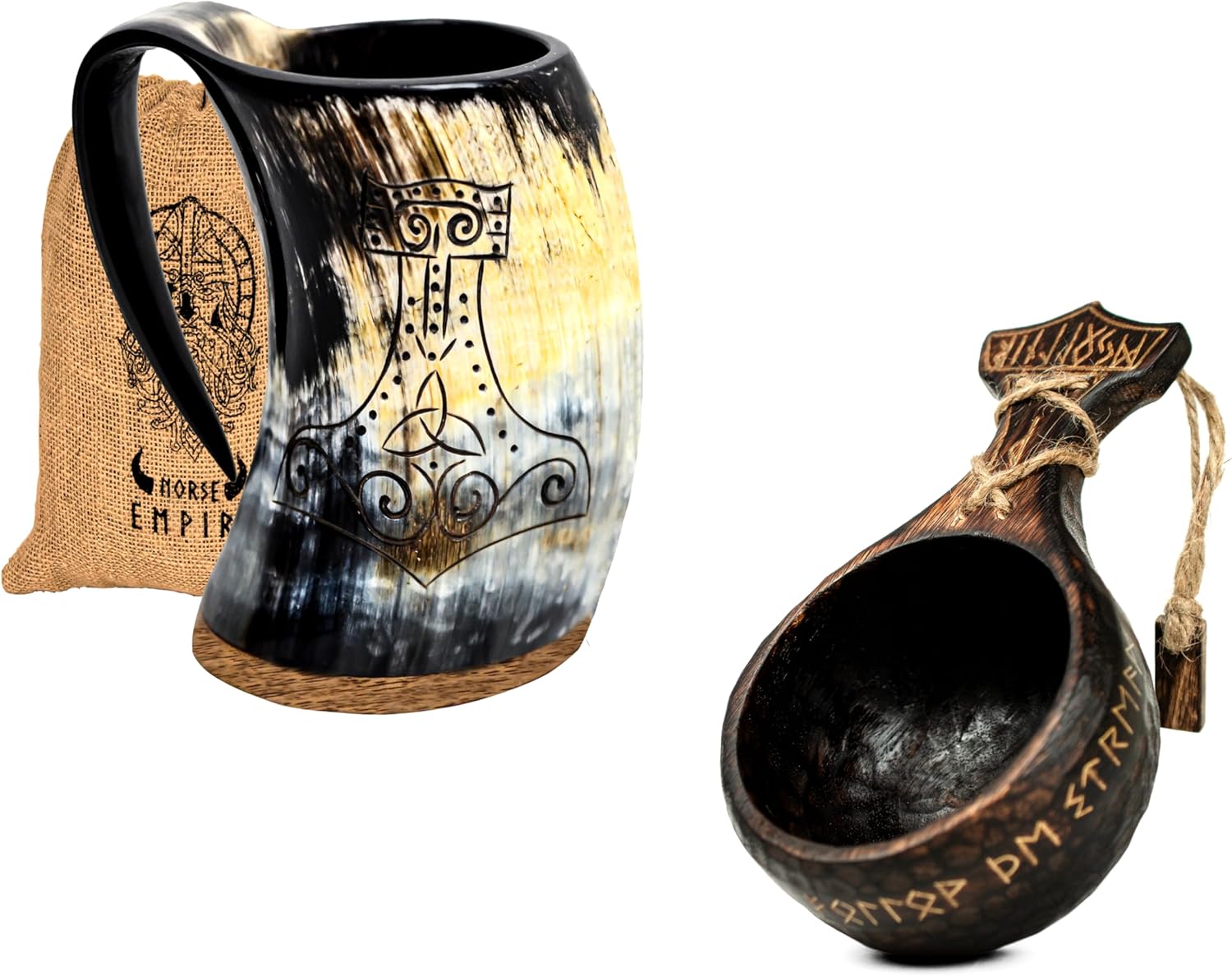 Traditional kuksa wooden cup 12oz for camping lightweight & durable Handcrafted wood camp mug