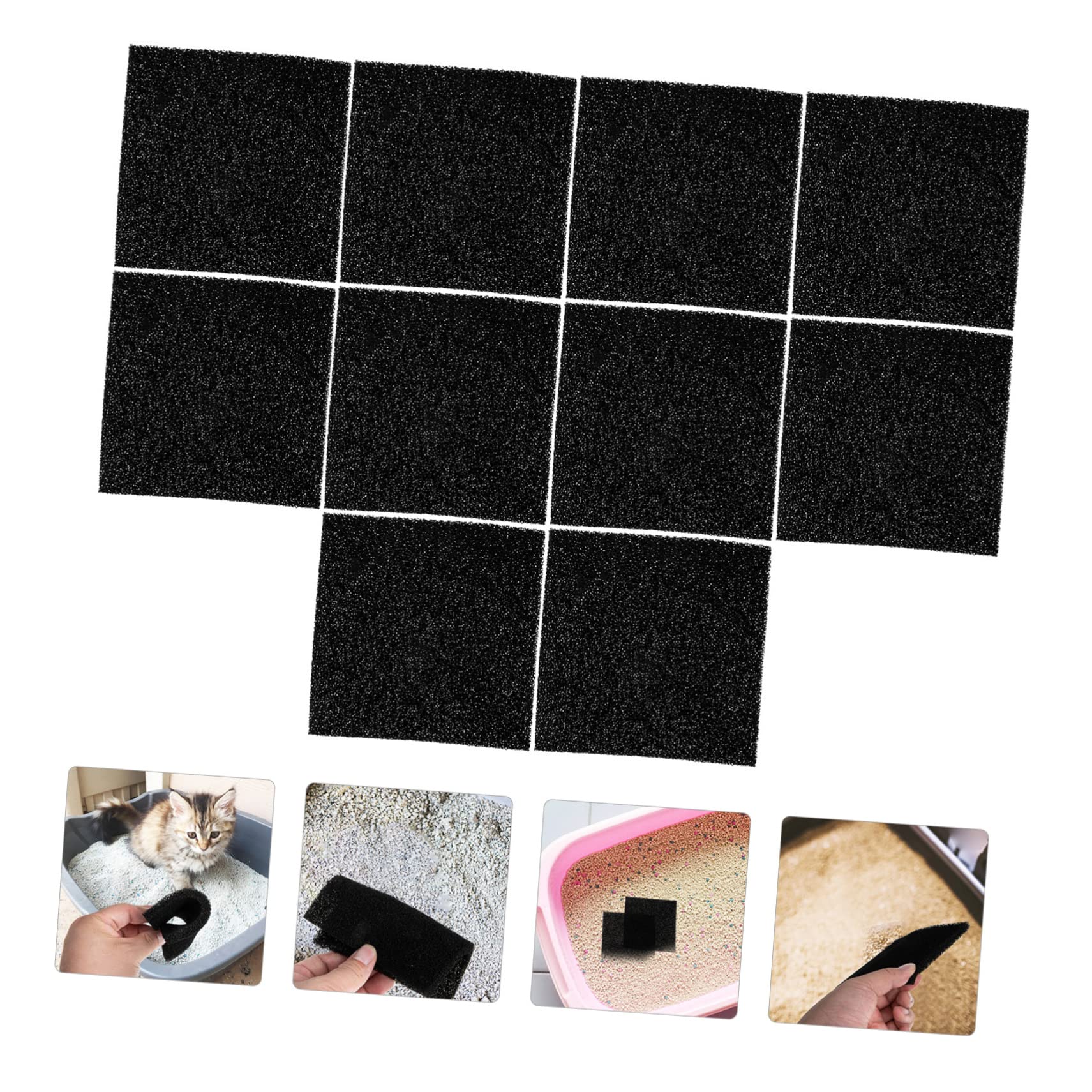 Kisangel 30stücke Katzentoilette Filterpads Austauschbare Schwammfilter Für Katzenstreu Geruchsabsorbierende Aktivkohlefilter Für Katzentoiletten Und Müllbehälter Leicht Zuschneidbar