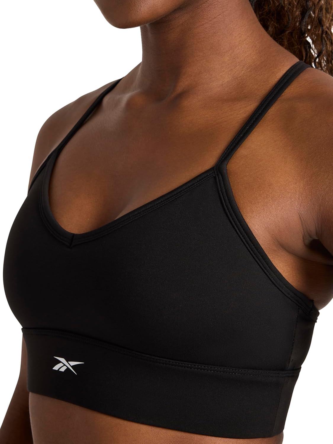 Reebok Womens Id Train Tri Back Bra, Slim Fit, Lightweight Stretch Poly Motion Interlock Fabric, Moisture-Wicking - Image 4