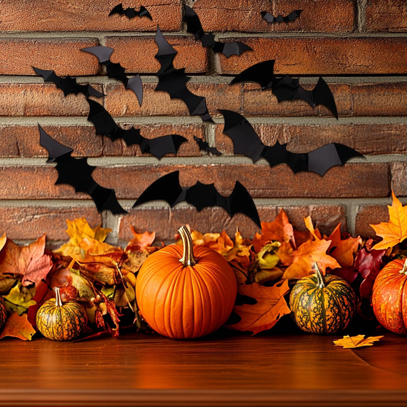 72 Autocollants Chauves-souris 3D Halloween - 4 Tailles, PVC Noir, Pour Décorer Murs, Fenêtres, Portes - Effet Effrayant Et Réaliste