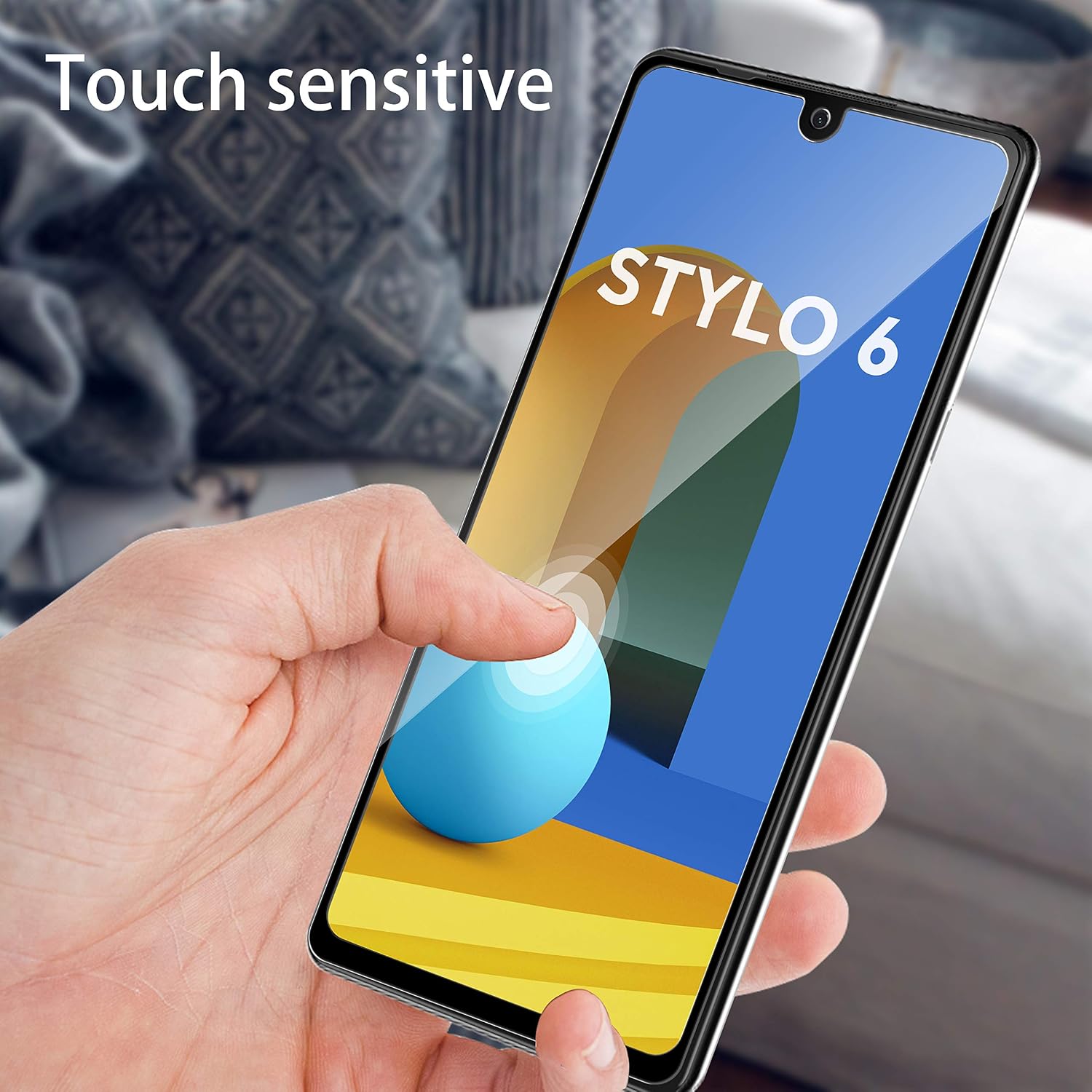 UniqueMe [ 4 Pack 2 Pack Screen Protector + 2 Pack Camera Lens Protector Tempered Glass for LG Stylo 6,[Full Coverage] Edge to Edge Protection [Case Friendly] -Black
