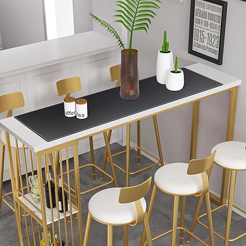 Miniatura 10 de CENNBIE Tapete de escritorio de cuero, grande, 47.2 x 27.5 pulgadas, protector de escritorio, alfombrilla antideslizante extendida, alfombrilla de