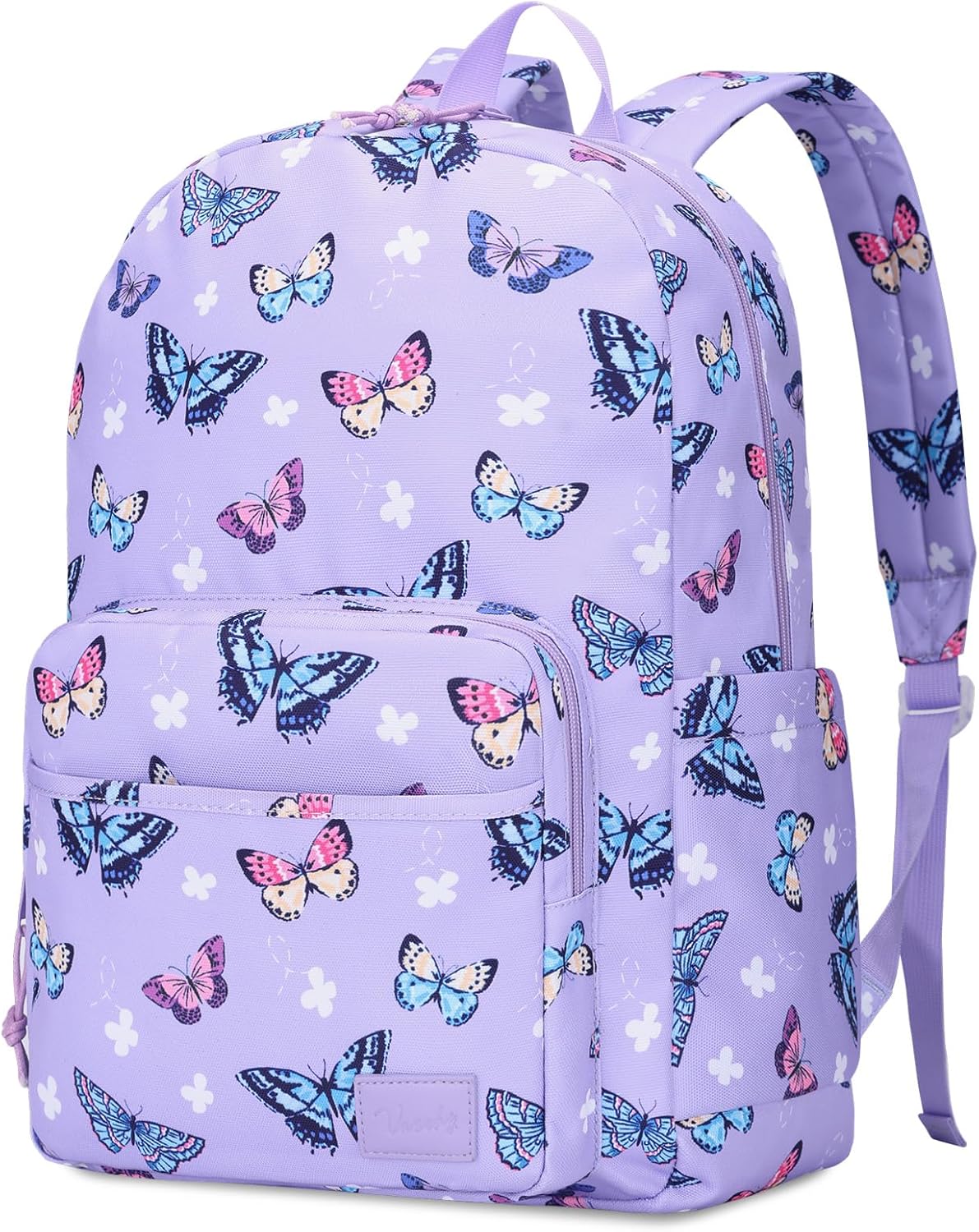 VASCHY School Backpacks, Lightweight Bookbag Schoolbag for Kid Girls Casual Basic Simple Daypack for Teen Girls Butterfly