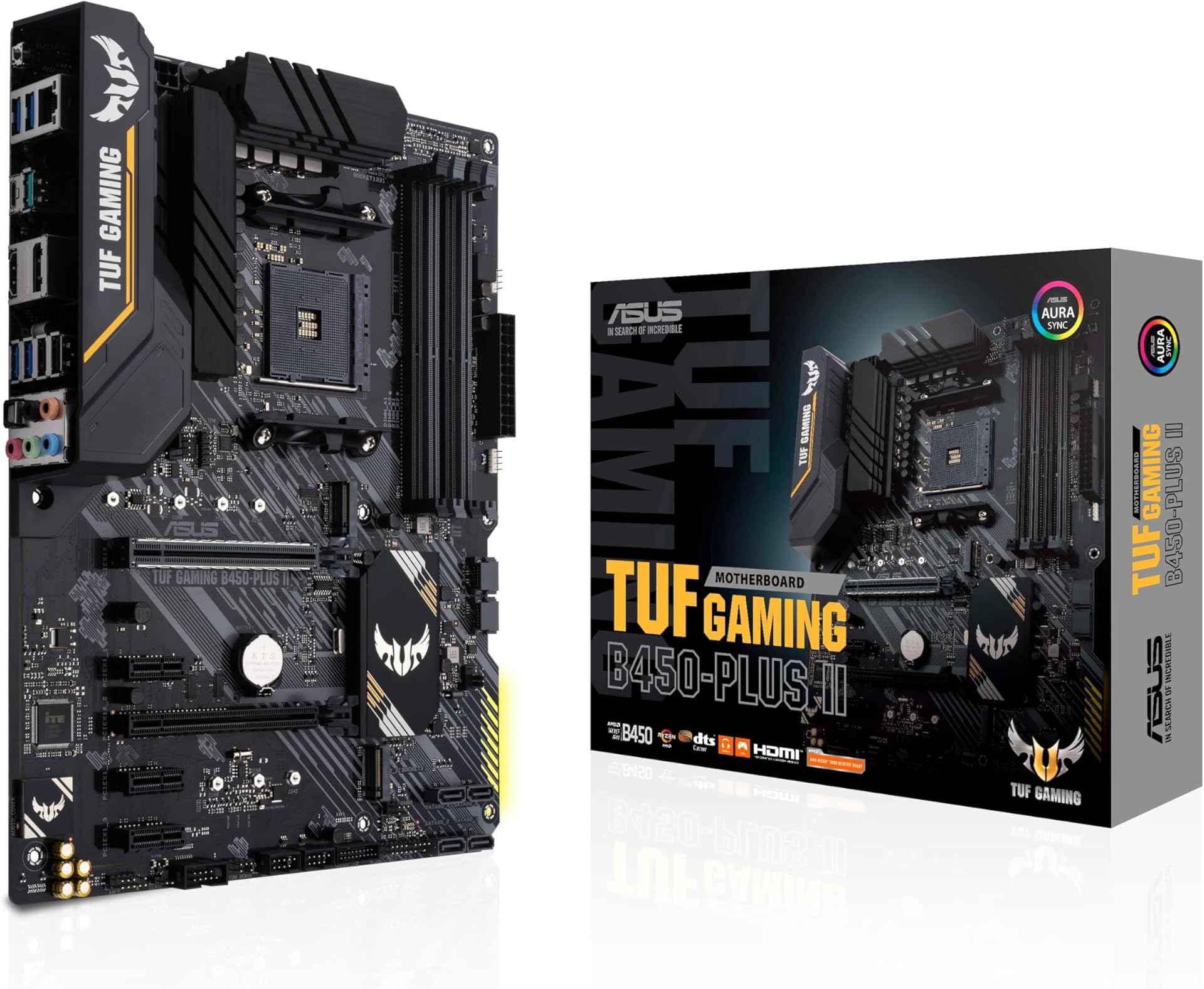 Asus TUF GAMING B450-PLUS II, AMD B450, AM4, ATX, 4 DDR4, XFire, HDMI, DP, RGB Lighting, M.2
