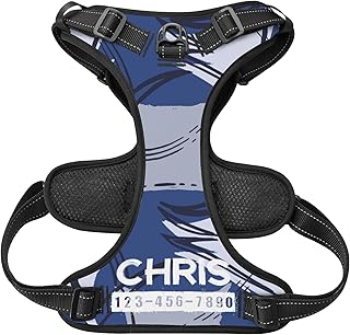 Personalized Dog Harness, Custom Pet Vest, Customizable with Name, Phone Number and Picture, Cool and Breathable for Small Medium Large Dog Puppy Pets, Reflective Webbing (PDH05, M)