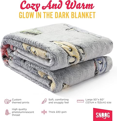 Miniatura 5 de Manta infantil que brilla en la oscuridad, mantas de forro polar para niños y niñas - Manta de felpa suave para niños de 50 x 60 pulgadas - Autos