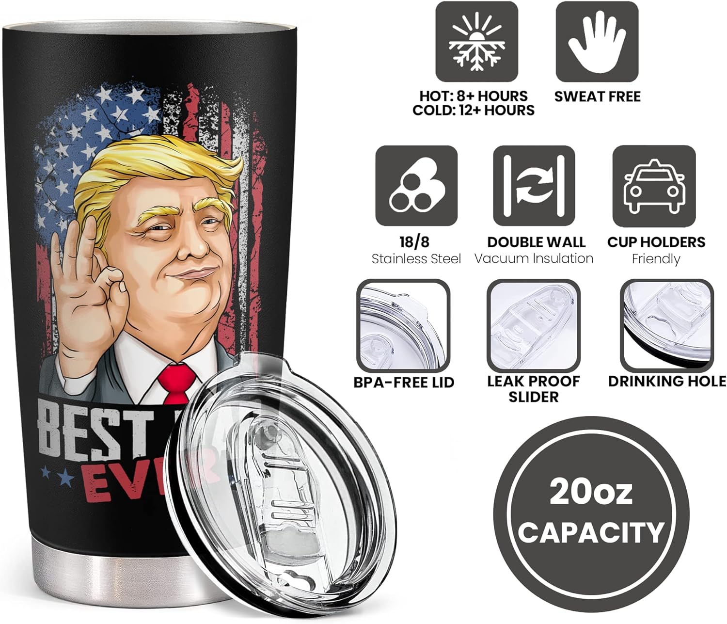 gifts for dad from daughter, son - birthday, fathers day, father's day, christmas gifts for dad - father gift ideas - new papa daddy stepdad gift ideas for men - 20 oz black tumbler dad 2
