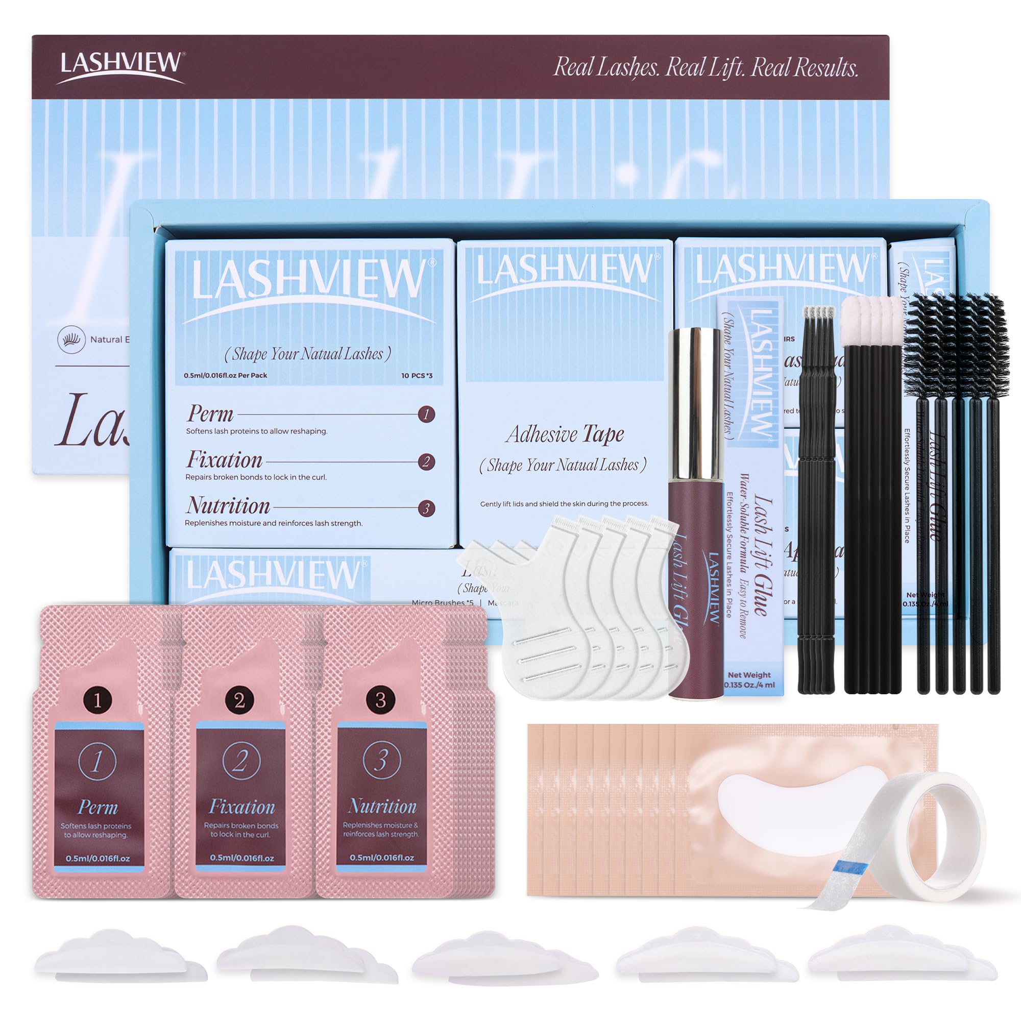 LASHVIEW Wimpernlifting Set, 2026 Aktualisiertes Lash Lifting Set,Wimpernverlängerung Kit Professionell Natürliche & Dickere, Geeignet Für den Salon- und Heimgebrauch