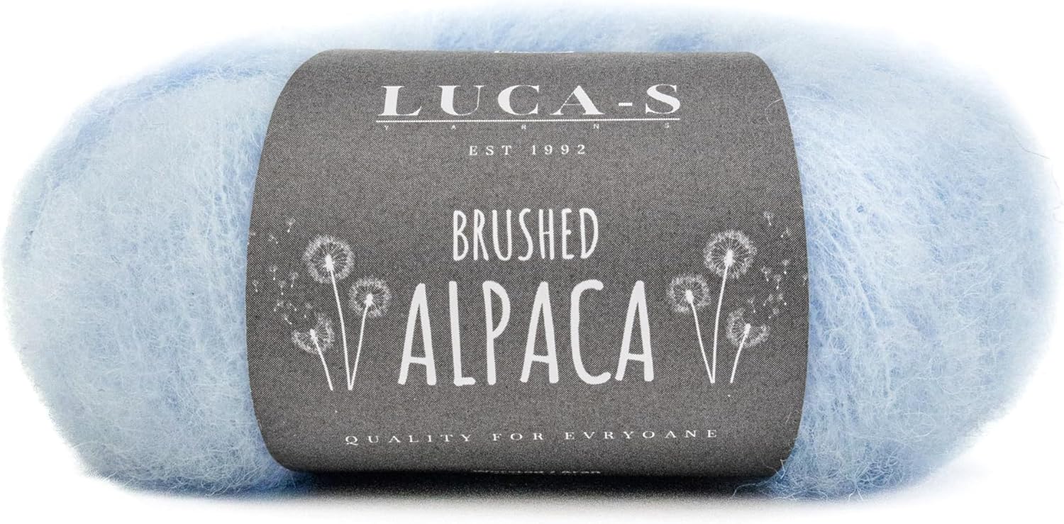 Luca-S Brushed Alpaca Yarn – 5 Skeins of Super Soft & Fluffy Aran Weight Yarn, 4.4 oz (125g), 685 yds (625m) Total, 89% Alpaca / 11% Polyamide