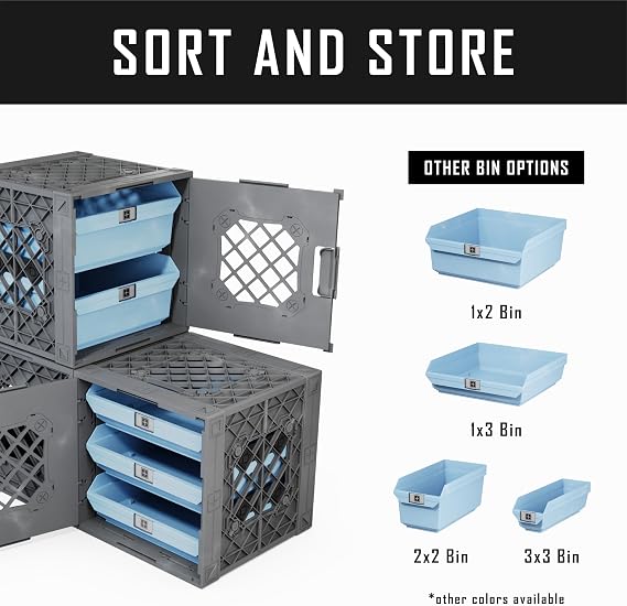 UC01 Crate, 3pk Set of three UC01TM modular collapsible crates. (Gray)
