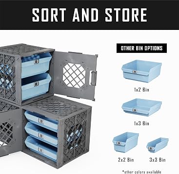 UC01 Crate, 3pk Set of three UC01TM modular collapsible crates. (Gray)