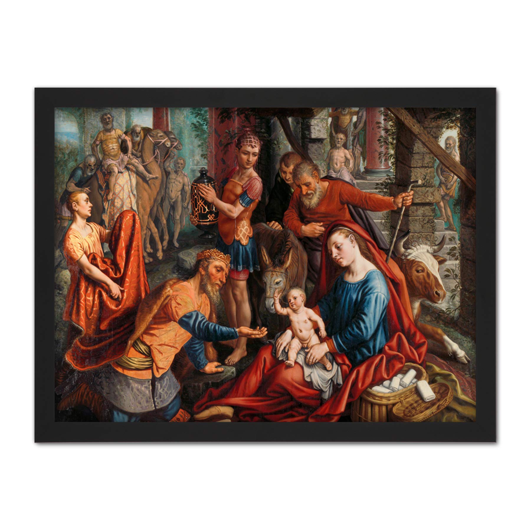 Artery8 Pieter Aertsen The Adoration Of The Magi Aertsen Artwork Framed Wall Art Print 18X24 Inch