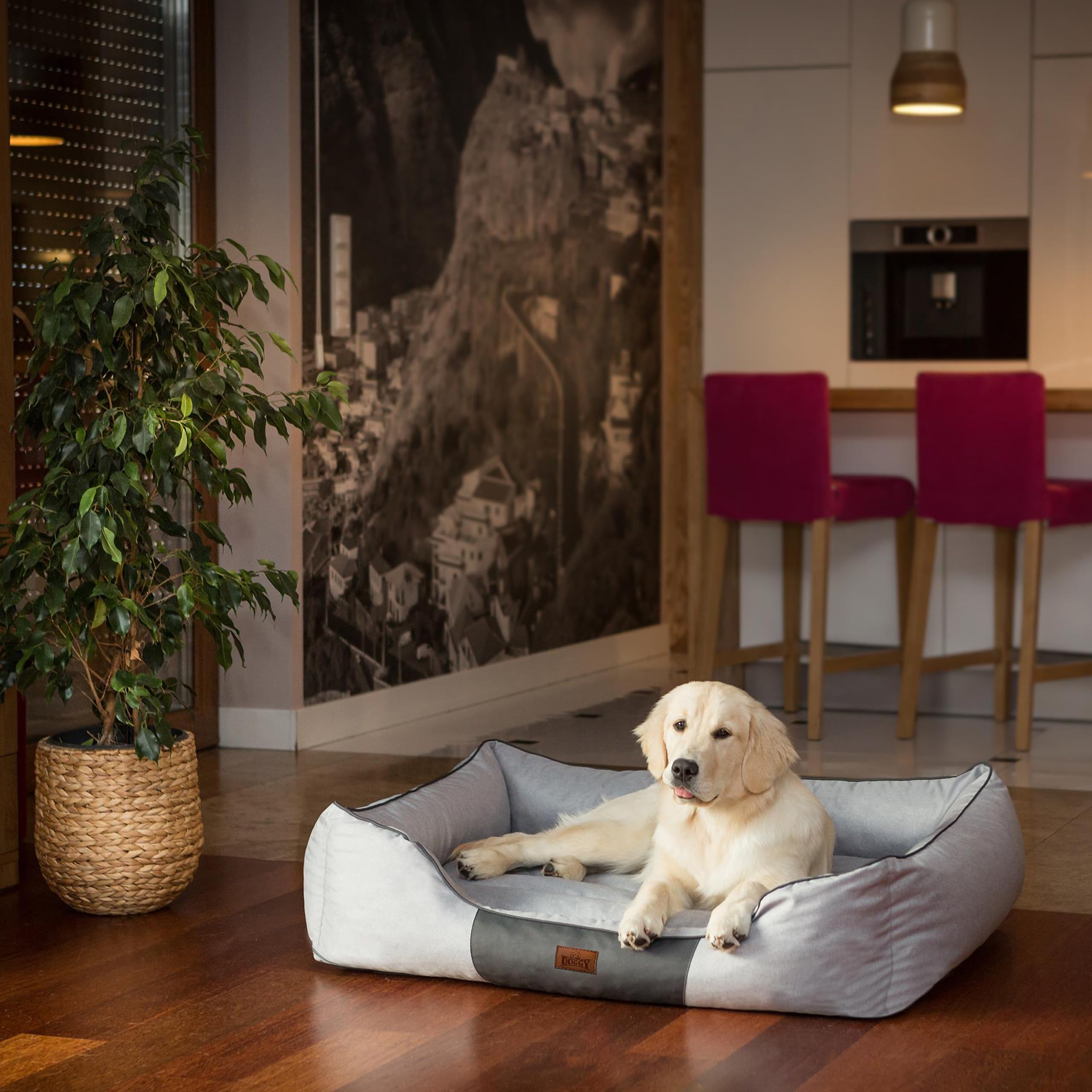 Cuccia per animali domestici, cuscino per cani, lettino, cuscino per cani, letto per cani, letto per cani, letto per animali, materasso XL – 85 x 65 cm, cenere ecologica
