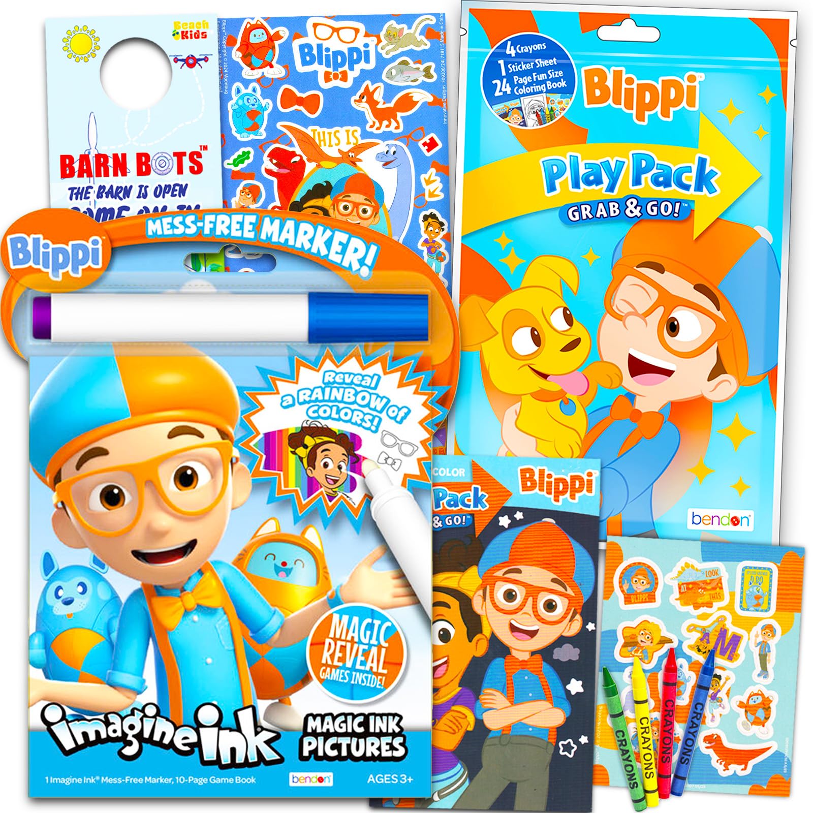 Blippi Coloring and Activity Books - Imagine Ink Coloring Book, Play Pack, Stickers, More