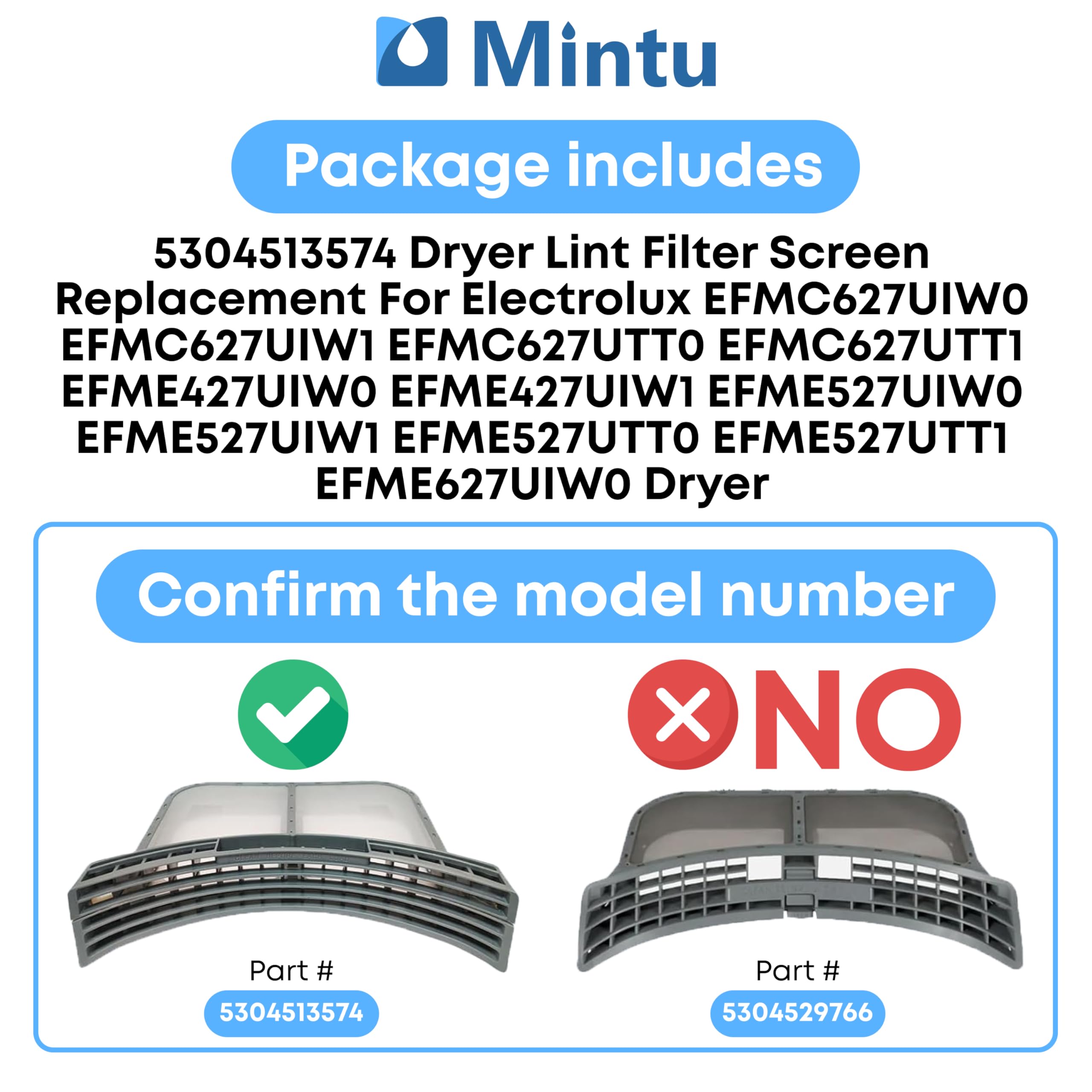 Newlifeapp Premium Metal Mesh Dryer Lint Screen Filter - Compatible With Frigidaire, White Westinghouse & More (Model 5304516871)
