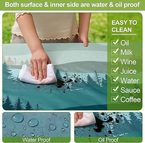 Miniatura 93 de Play Tailor - Mantel para mesa de pícnic con cubiertas para bancas, impermeable y a prueba de viento con bolsa de cordón, ajustable a mesas y bancas